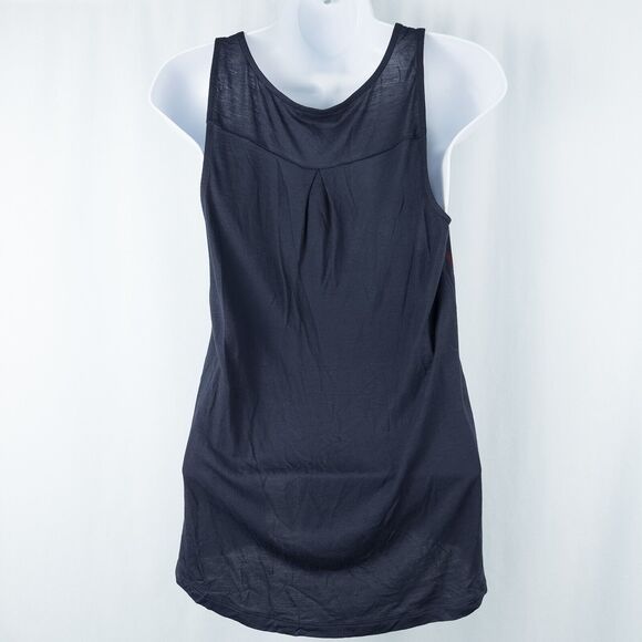 Express Striped Chiffon Front Sleeveless Blouse Womens XS Sheer Preppy Nautical - Picture 2 of 15
